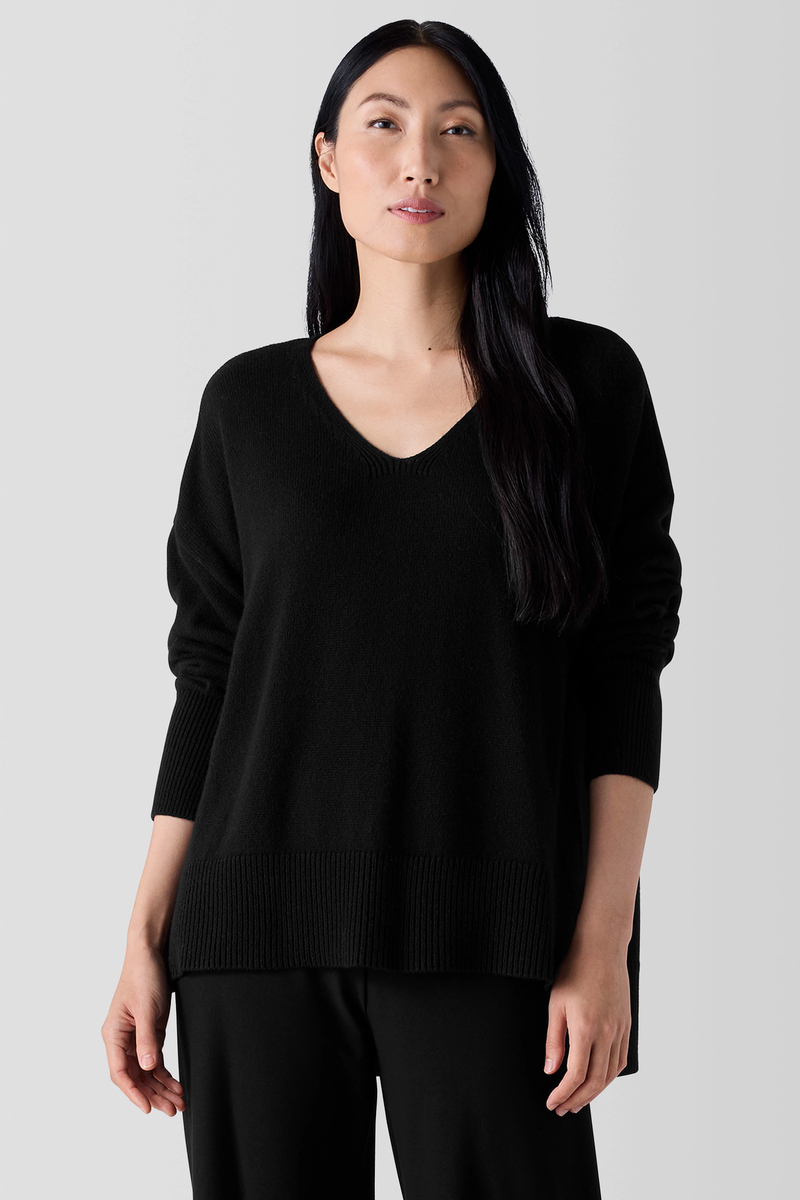 Cotton and Recycled Cashmere Gloves - Eileen Fisher Outlet