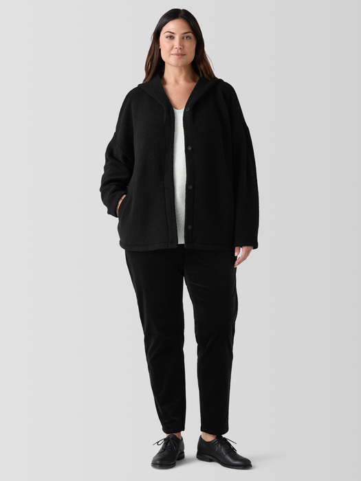Cozy Recycled Wool Boucle Hooded Jacket - Eileen Fisher Outlet