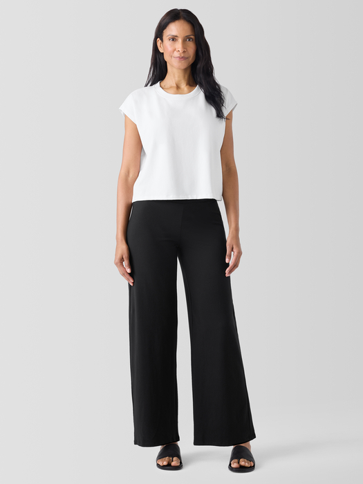 Pima Cotton Stretch Jersey Wide-Leg Pant - Eileen Fisher Outlet