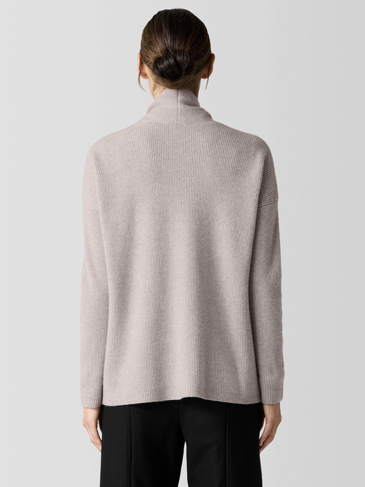 Italian Cashmere High Collar Cardigan - Eileen Fisher Outlet