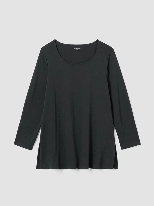 Organic Cotton Interlock Long Sleep Top - Eileen Fisher Outlet