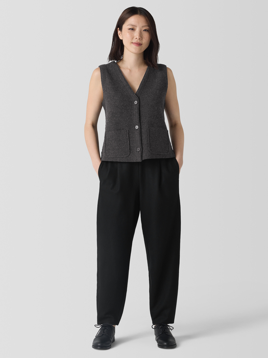 Lightweight Boiled Wool Vest in Regenerative Wool - Eileen Fisher Outlet