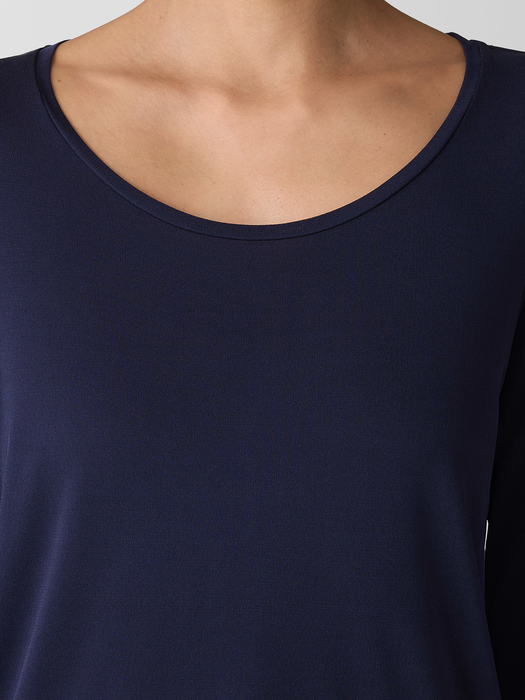 Stretch Silk Jersey Scoop Neck Top - Eileen Fisher Outlet
