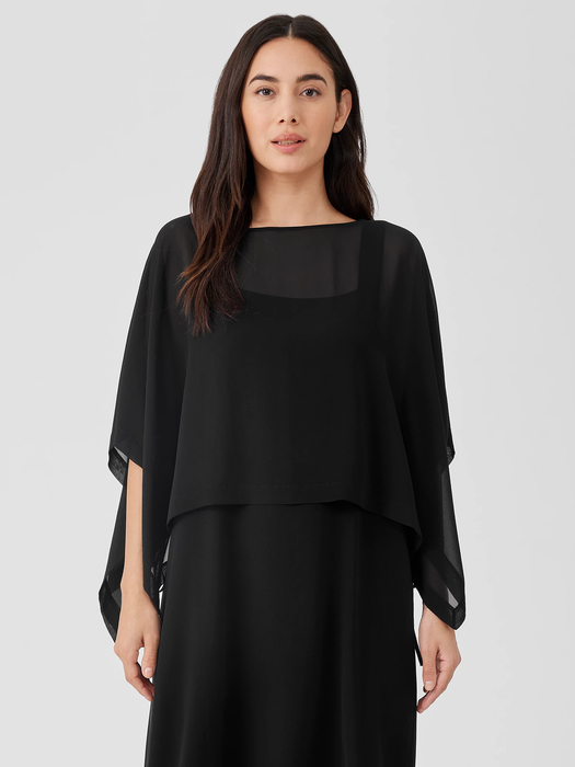 Sheer Silk Georgette Poncho - Eileen Fisher Outlet