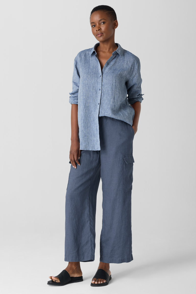 Organic Linen Jersey Long-Sleeve Tee - Eileen Fisher Outlet