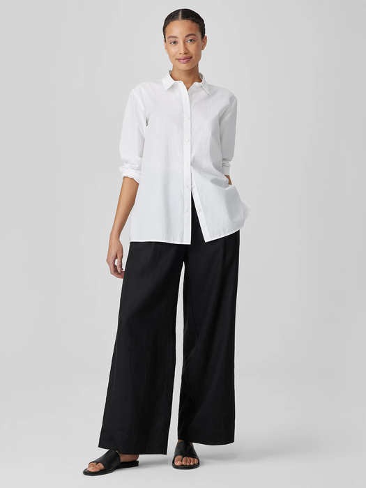 Washed Organic Cotton Poplin Classic Collar Shirt - Eileen Fisher Outlet