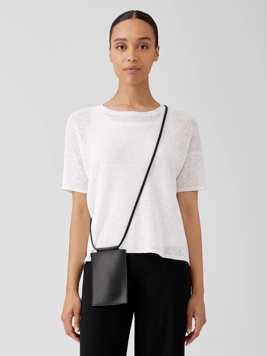 Textured Italian Leather Phone Pouch - Eileen Fisher Outlet