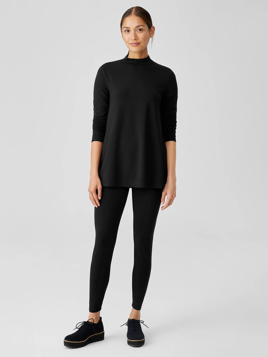 Stretch Jersey Knit High-Waisted Leggings - Eileen Fisher Outlet