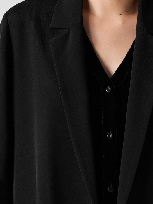 Silk Double Crepe Long Blazer - Eileen Fisher Outlet