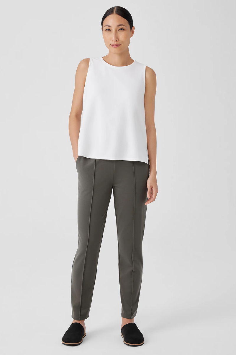 Silk Georgette Crepe Scoop Neck Tank - Eileen Fisher Outlet