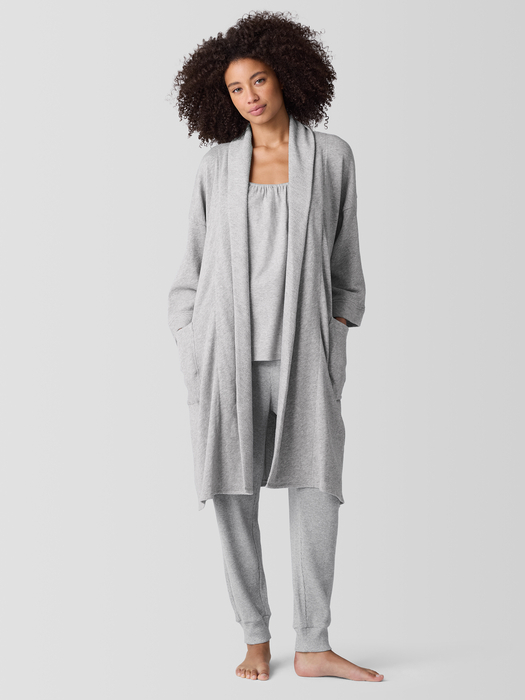 Mélange Lightweight Organic Cotton Terry Robe - Eileen Fisher Outlet