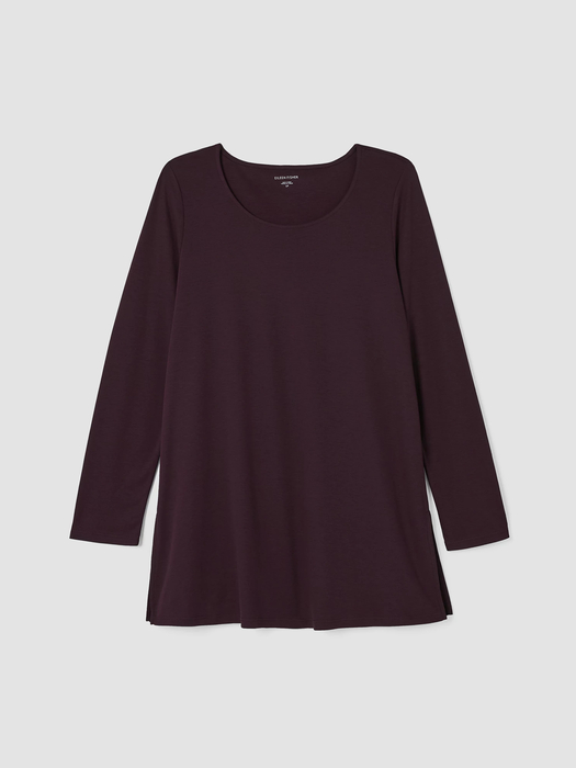Organic Cotton Interlock Long Sleep Top - Eileen Fisher Outlet