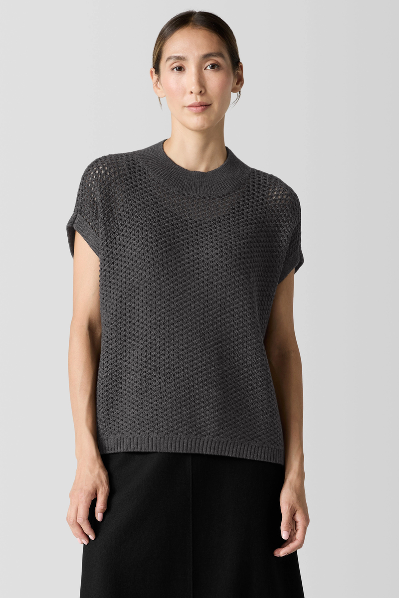 Felted Wool Jersey Wide-Leg Pant in Regenerative Wool - Eileen Fisher Outlet