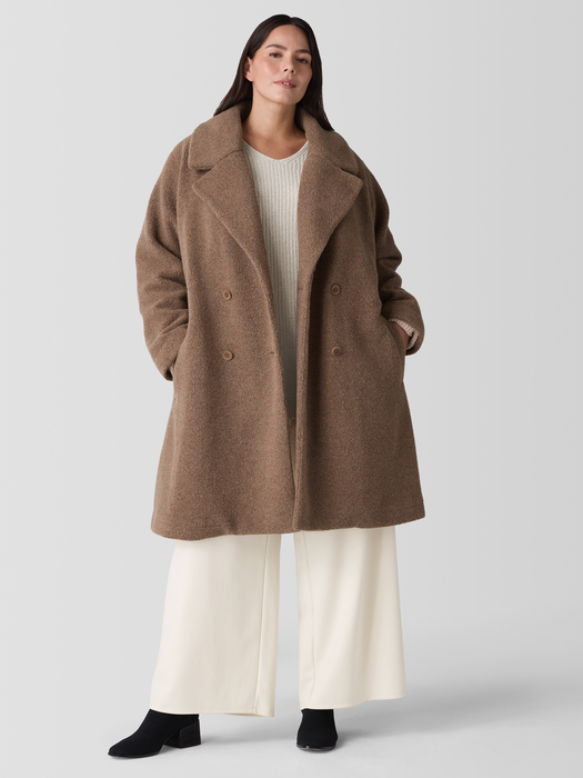 Cozy Recycled Wool Boucle Notch Collar Coat - Eileen Fisher Outlet