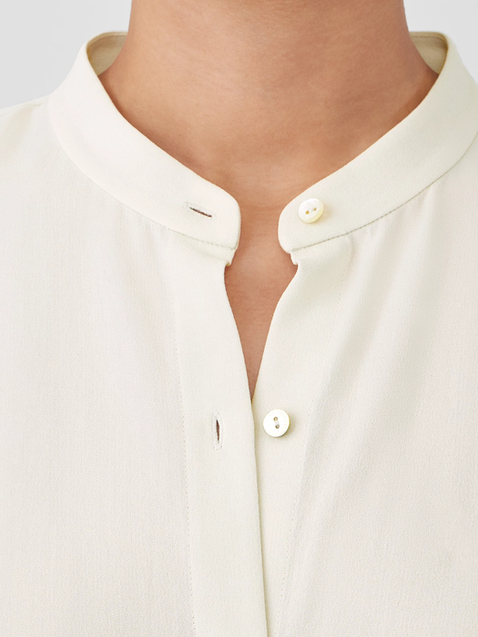 Silk Georgette Crepe Sleeveless Shirt - Eileen Fisher Outlet