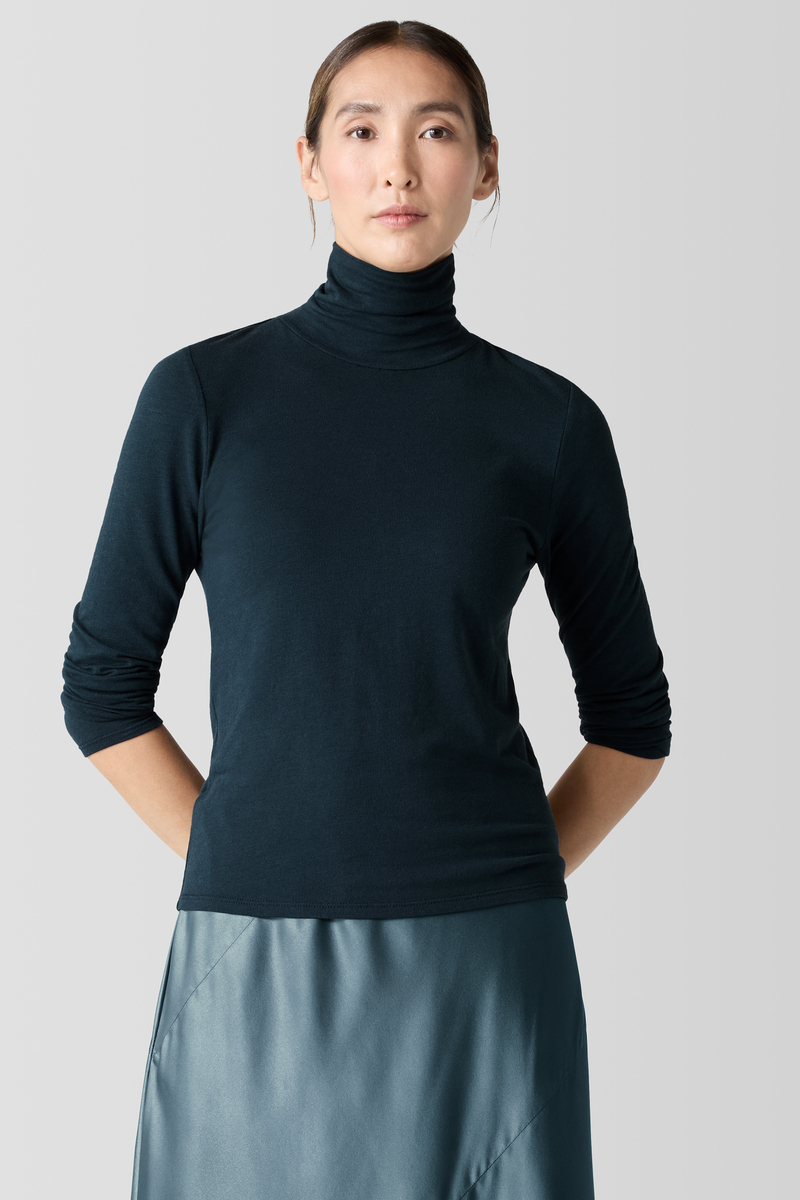 Reversible Wool Check Poncho - Eileen Fisher Outlet