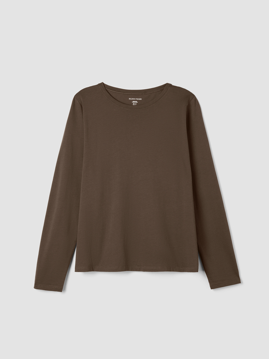 Organic Pima Cotton Jersey Long-Sleeve Tee - Eileen Fisher Outlet