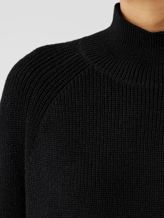 Merino Cropped Turtleneck Top in RegenerativeWool - Eileen Fisher Outlet
