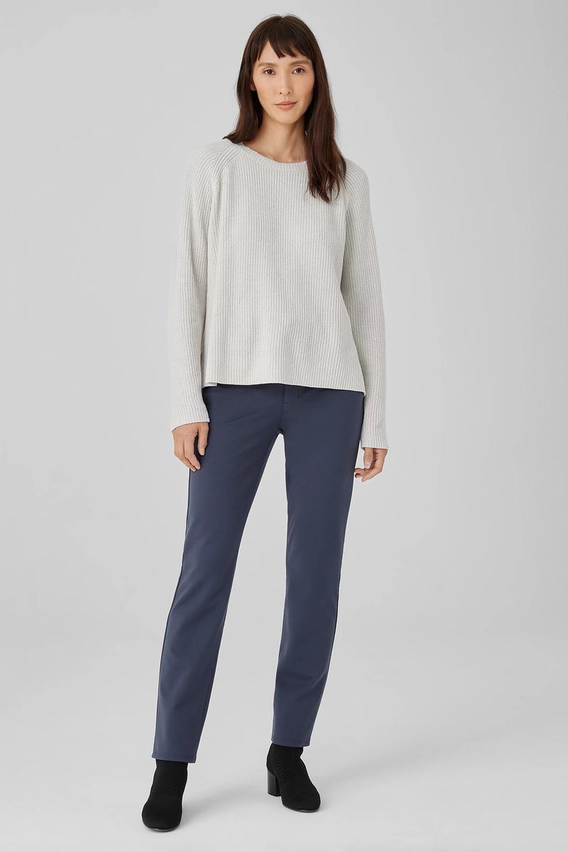 Stretch Silk Jersey Scrunch Neck Top - Eileen Fisher Outlet