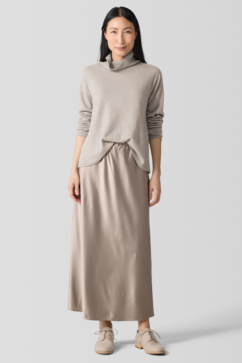 Stretch Silk CharmeuseClassic Collar Shirt - Eileen Fisher Outlet