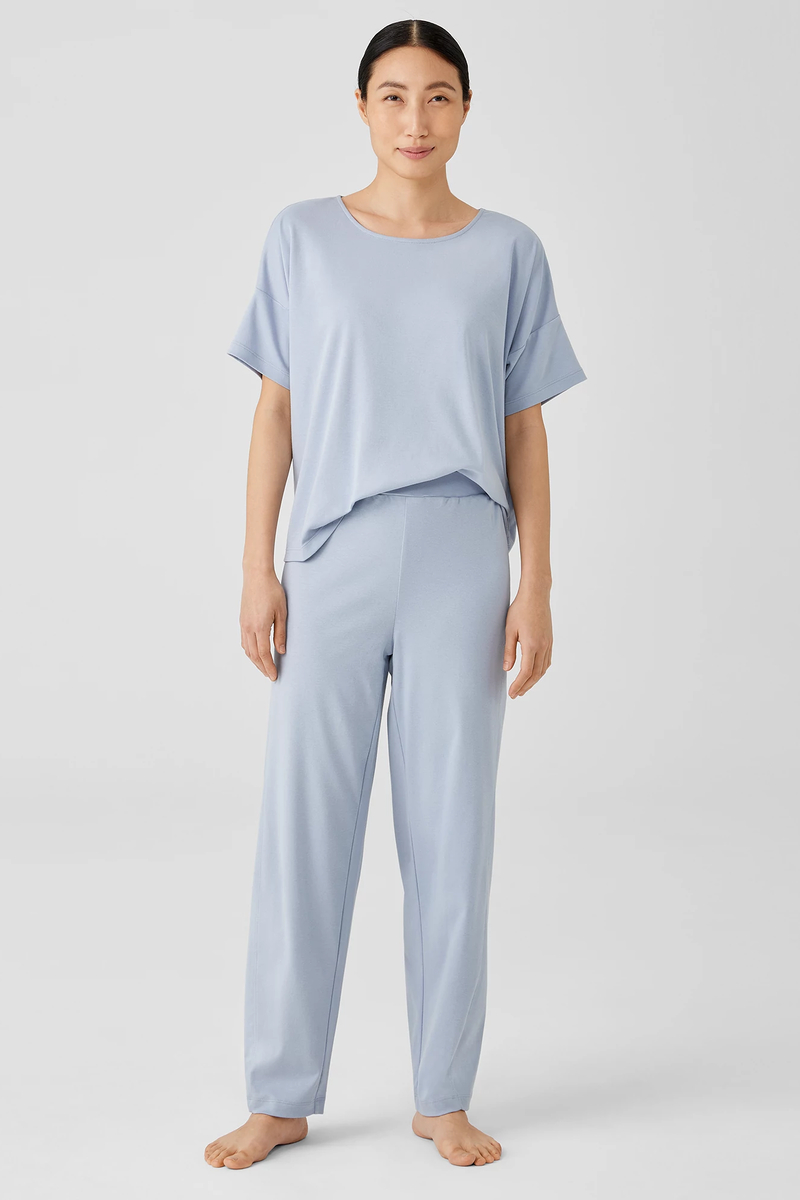 Organic Cotton Interlock Long Sleep Top - Eileen Fisher Outlet