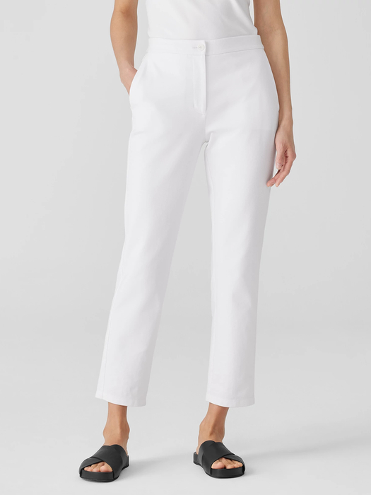 Cotton Blend Ponte High-Waisted Slim Pant - Eileen Fisher Outlet
