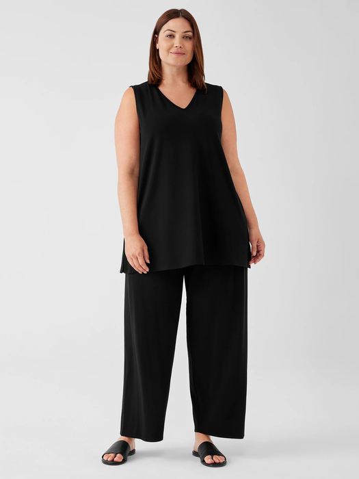 Stretch Jersey Knit V-Neck Tank - Eileen Fisher Outlet