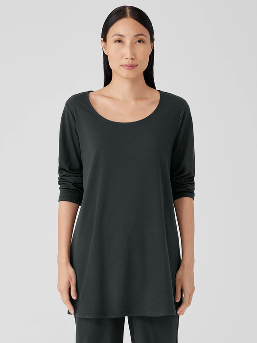 Organic Cotton Interlock Long Sleep Top - Eileen Fisher Outlet