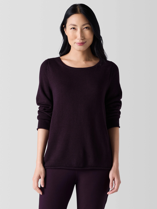 Peruvian Cotton Blend Bateau Neck Top - Eileen Fisher Outlet