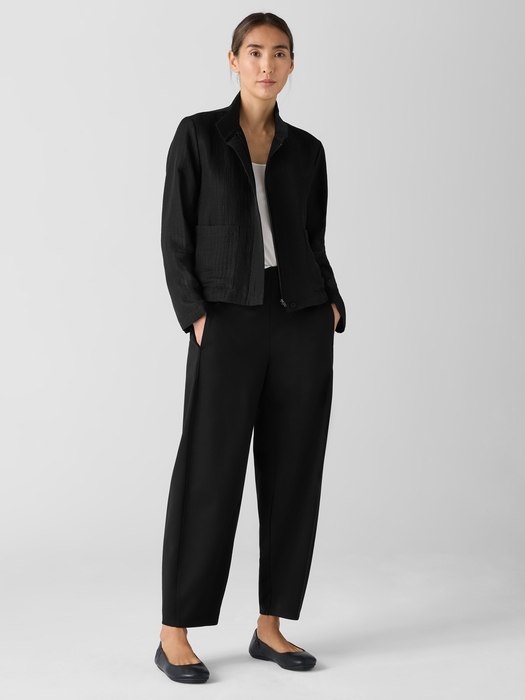 Silk Linen BoxStand Collar Jacket - Eileen Fisher Outlet