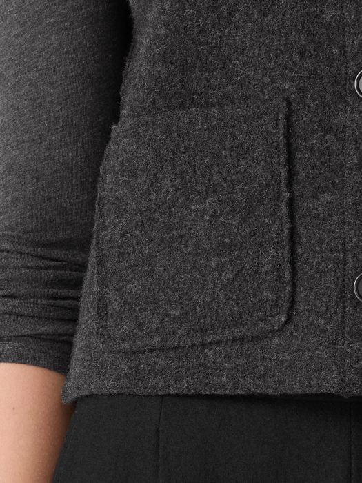 Lightweight Boiled Wool Vest in Regenerative Wool - Eileen Fisher Outlet