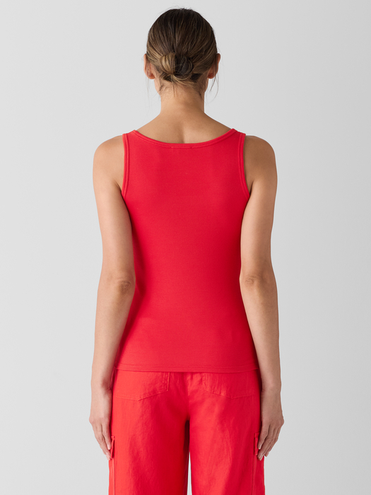 Organic Cotton Stretch Rib Scoop Neck Tank - Eileen Fisher Outlet