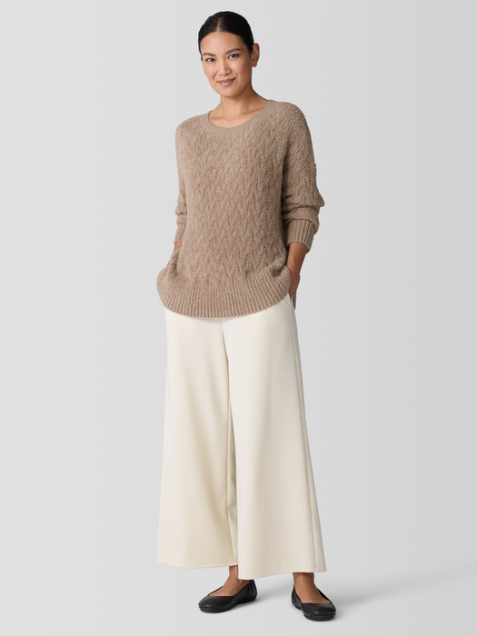 Fringed Organic Cotton Crew Neck Top - Eileen Fisher Outlet