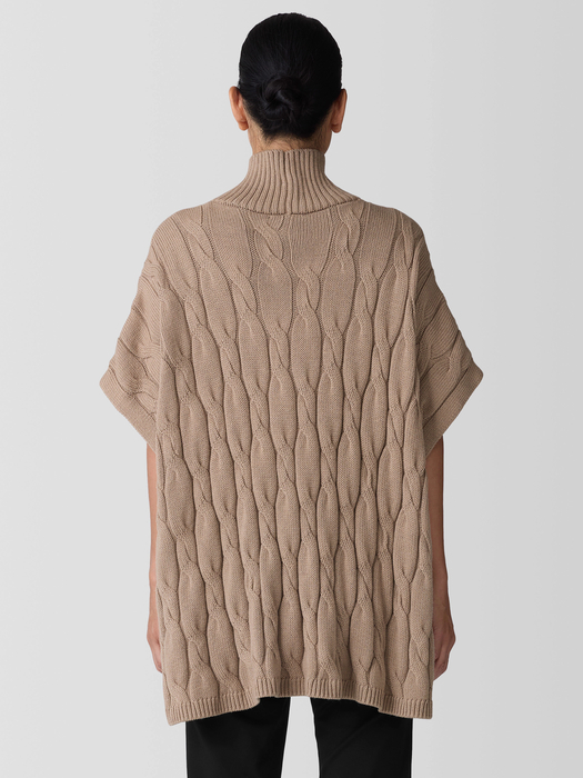 Peruvian Organic Cotton Alpaca Poncho - Eileen Fisher Outlet