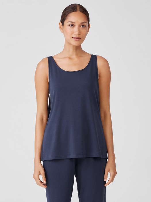 Organic Cotton Interlock Scoop Neck Sleep Tank - Eileen Fisher Outlet