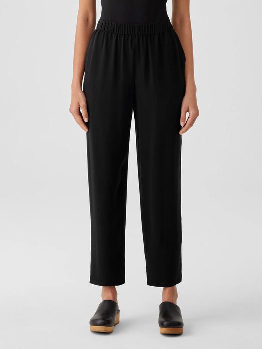 Silk Georgette Crepe Tapered Pant - Eileen Fisher Outlet
