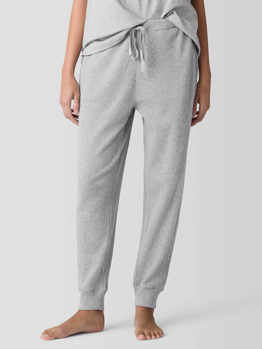 Mélange Organic Cotton Waffle Jogger Sleep Pant - Eileen Fisher Outlet