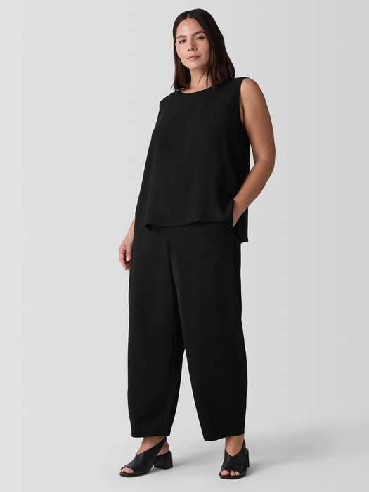Silk Georgette Crepe Round Neck Tank - Eileen Fisher Outlet