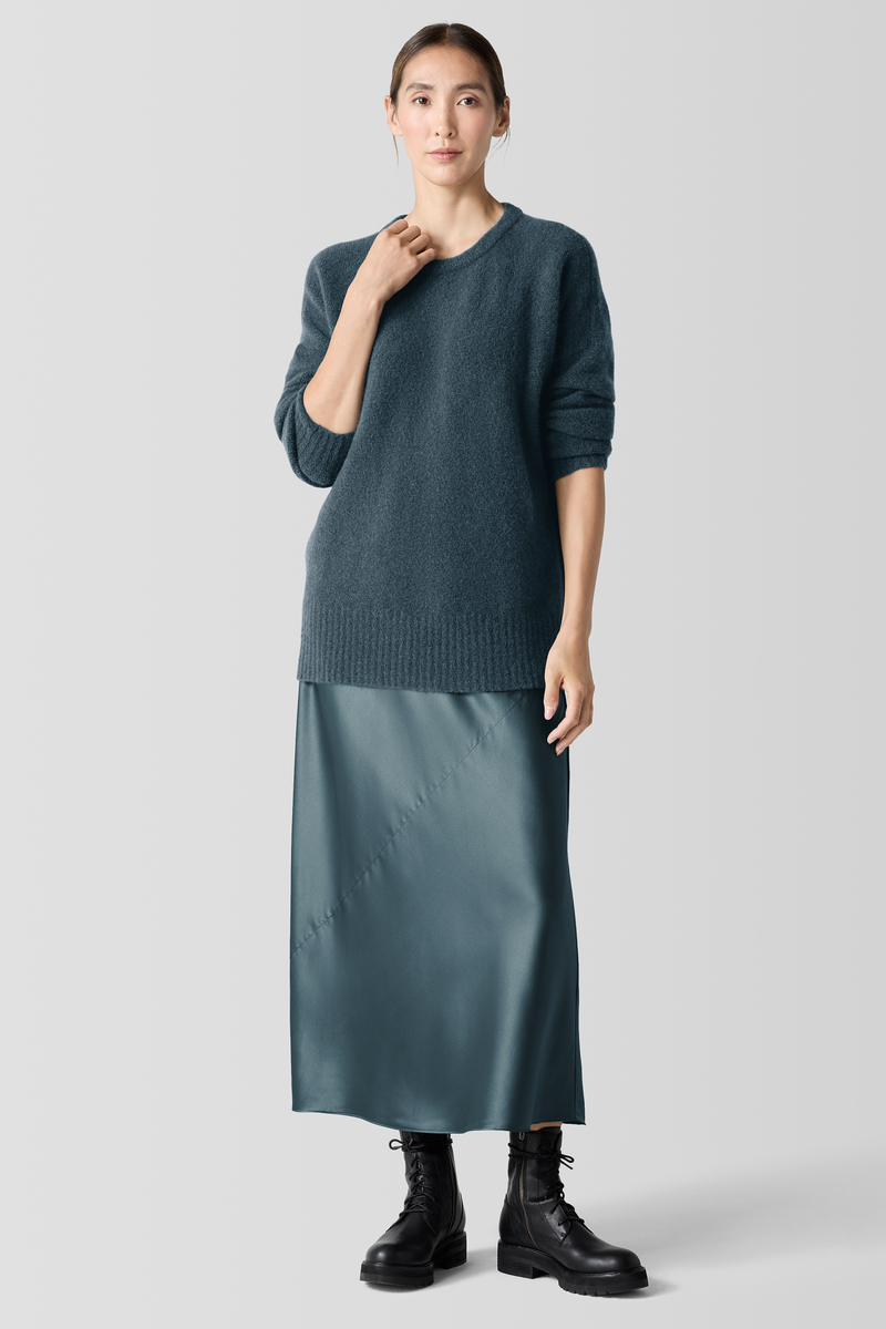 Stretch Silk CharmeuseClassic Collar Shirt - Eileen Fisher Outlet