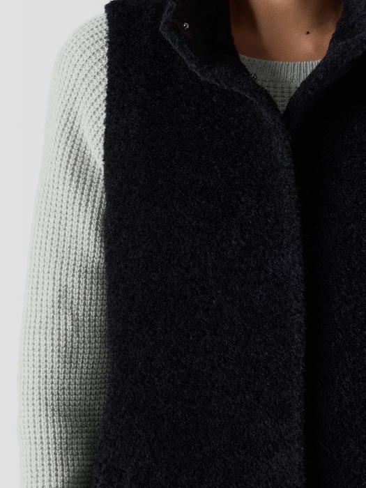 Fine Wool Alpaca Stand Collar Vest - Eileen Fisher Outlet