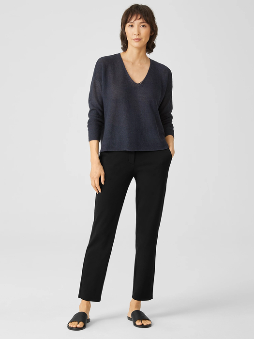 Cotton Ponte Slim Pant - Eileen Fisher Outlet