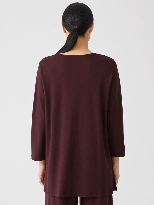 Cozy Organic Cotton Interlock U-Neck Top - Eileen Fisher Outlet
