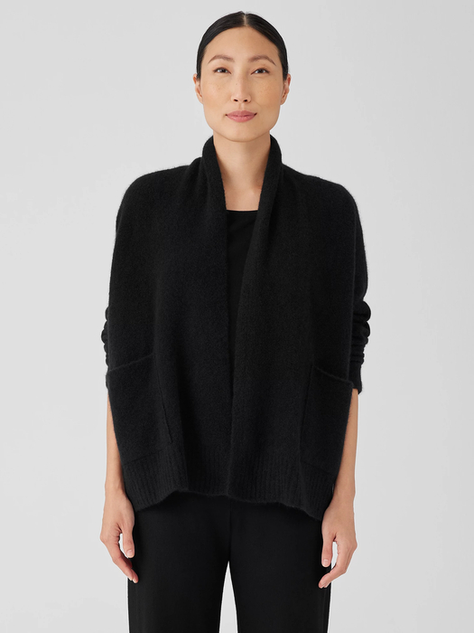 Cashmere Silk Bliss Shawl Collar Cardigan - Eileen Fisher Outlet