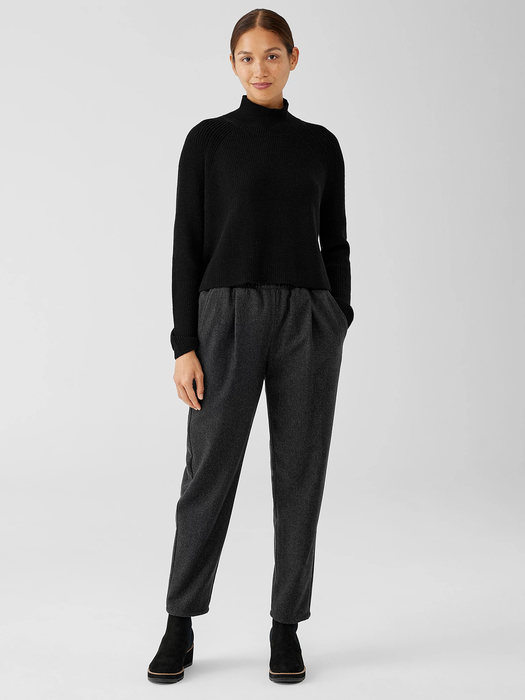 Merino Cropped Turtleneck Top in RegenerativeWool - Eileen Fisher Outlet