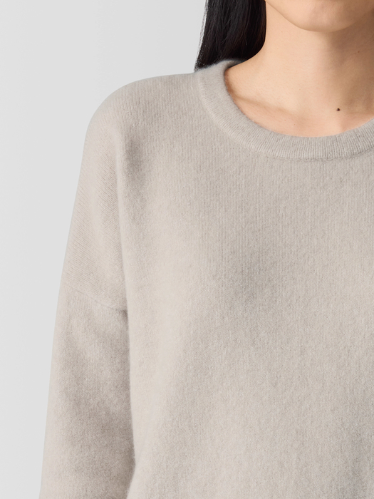 Cashmere Silk Bliss Crew Neck Long Top - Eileen Fisher Outlet