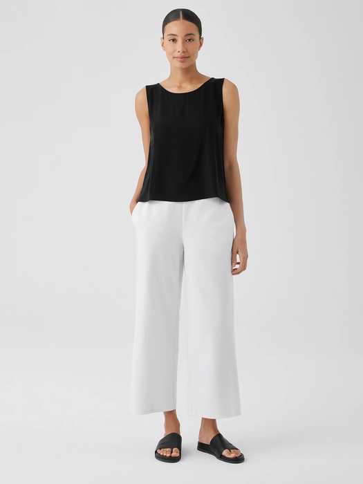 Silk Georgette Crepe Ballet Neck Tank - Eileen Fisher Outlet