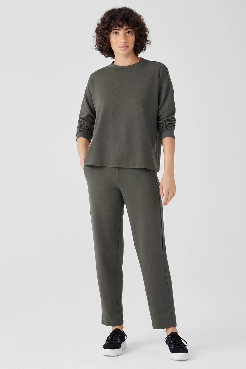 Cozy Brushed Terry Hug Funnel Neck Top - Eileen Fisher Outlet