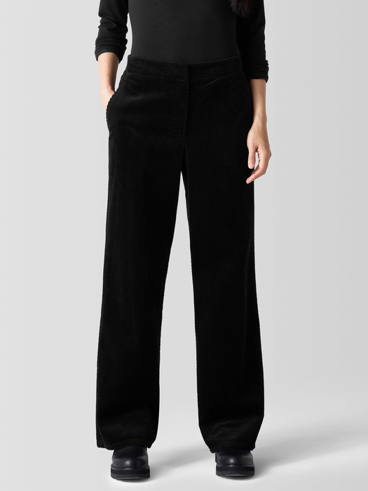 Organic Cotton Corduroy Wide-Leg Pant - Eileen Fisher Outlet