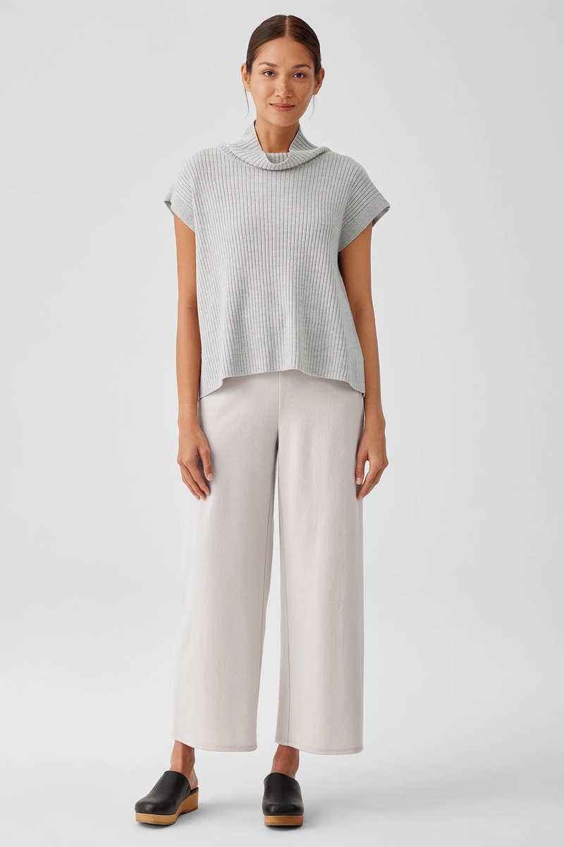 Silk Georgette Crepe Mandarin Collar Shirt - Eileen Fisher Outlet