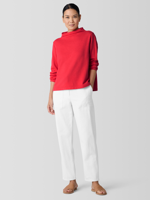 Garment-Dyed Terry Funnel Neck Top - Eileen Fisher Outlet
